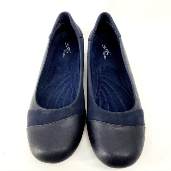 Tuscany by Easy Street Women's 9.5WW Comfort Wave Navy Blue Slip-on Flat - Picture 9 of 9